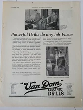 1926 Van Dorn Electric Drill do any job faster vintage tool ad
