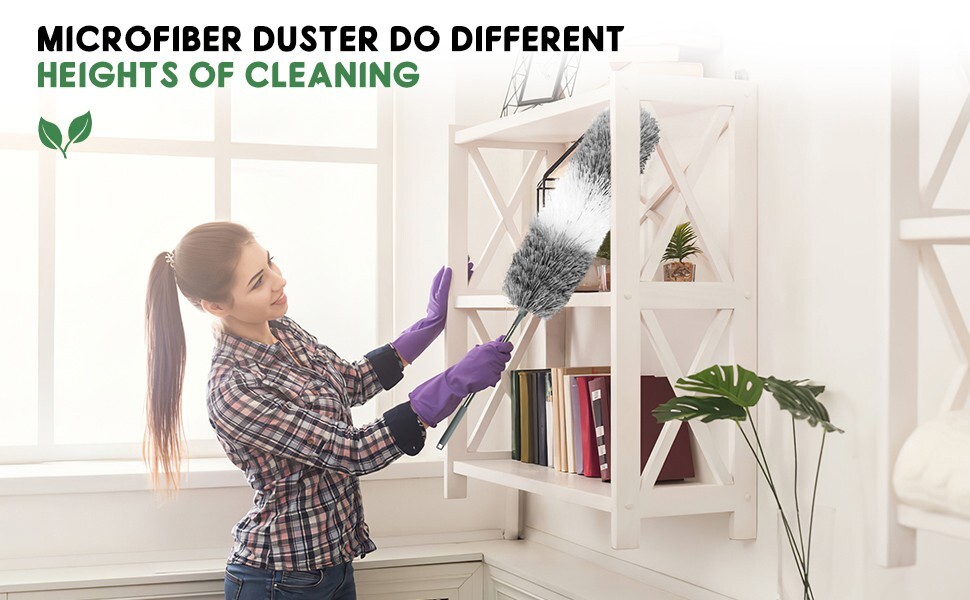 Cobweb Duster with Extension Pole,Spider Web Remover 2PCS Cob Web Duster 15
