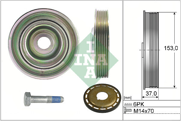 INA 544 0097 21 Riemenscheibensatz, Kurbelwelle For CitroËN DS Fiat Ford Ford AU-image