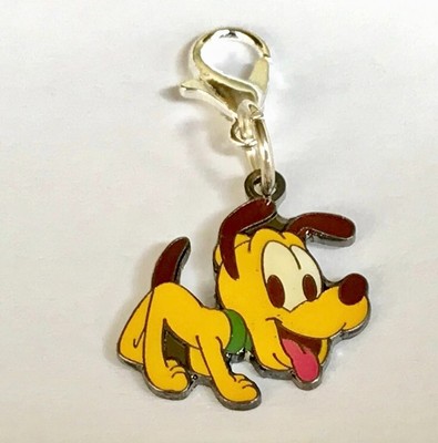 Vintage Disney Baby Pluto Dog Charm Clip On Zipper Pull Disneyana Retired Purse