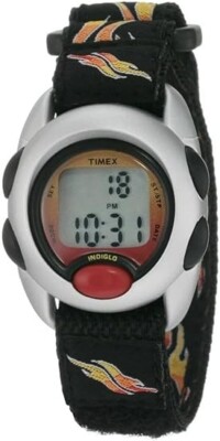 Timex Boy's T78751 Flames Indiglo Digital Washable Strap Kid's Watch BRAND NEW