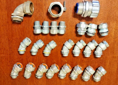 25 PIECE LOT  - MISCELLANEOUS  LIQUID TIGHT ELBOWS & FITTINGS FREE SAME DAY SHIP
