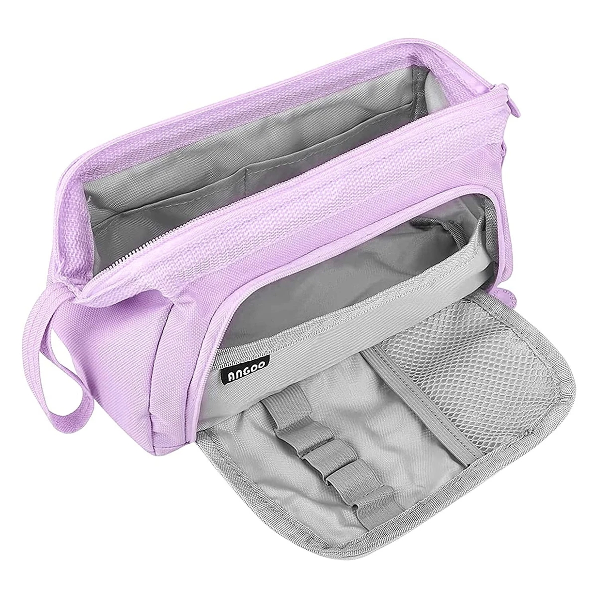 Angoo Big Capacity Pencil Pen Case Pouch Purple Color For Office