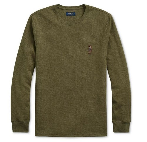 Polo RALPH LAUREN Para Hombre Oso de Tweed Térmico Mangas Largas Tejido en Gofres - Imagen 3 de 13