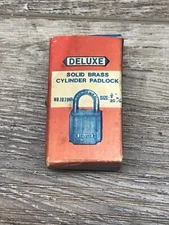 Vintage Deluxe Brass Padlock With Key And Box