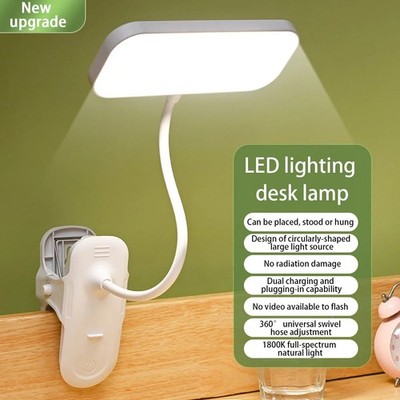 Clamp LED Desk Lamp Flexible Gooseneck 3 Color Temperatures Stepless Dimming