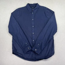 Paul Smith Jeans Shirt Mens Large Blue Tailored Fit Button Up Long Sleeve Casual