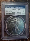 2014-(W) American Silver Eagle PCGS MS70 Struck West Point Mint Label 1oz .999