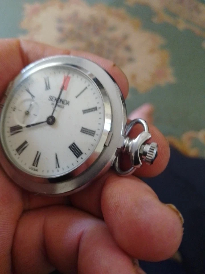 Reloj Bolsillo Mecánico De Colección Sekonda Para Hombre (No Funciona) URSS 18 Joyas 45mm