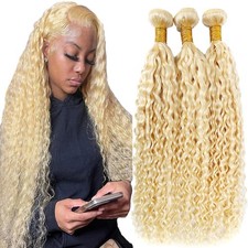 Xddnamei Human Hair Bundles 613 Blonde Deep Wave 20 22 24 Inch 12A Brazil