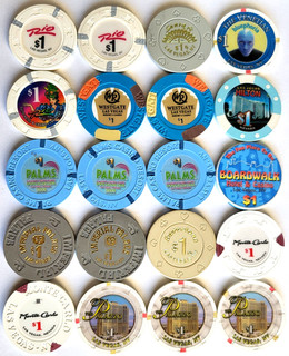 $1 Rio Palms Imperial Palace Etc. "Lot of 20" LAS VEGAS Casino Chips