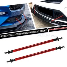 Universal Fit Red Racing Style Front Bumper Lip Splitter Diffuser Rod Strut 2pcs