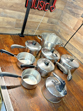 LOT OF 13 PIECES VTG 1801 Revere Ware Pot Pan Set Copper Bottom 1 NOT COPPER B.
