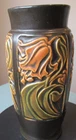 New ListingRoseville Pottery Panel Vase W/ Art Nouveau Floral Design 1926, 7"  Blue RV Mark