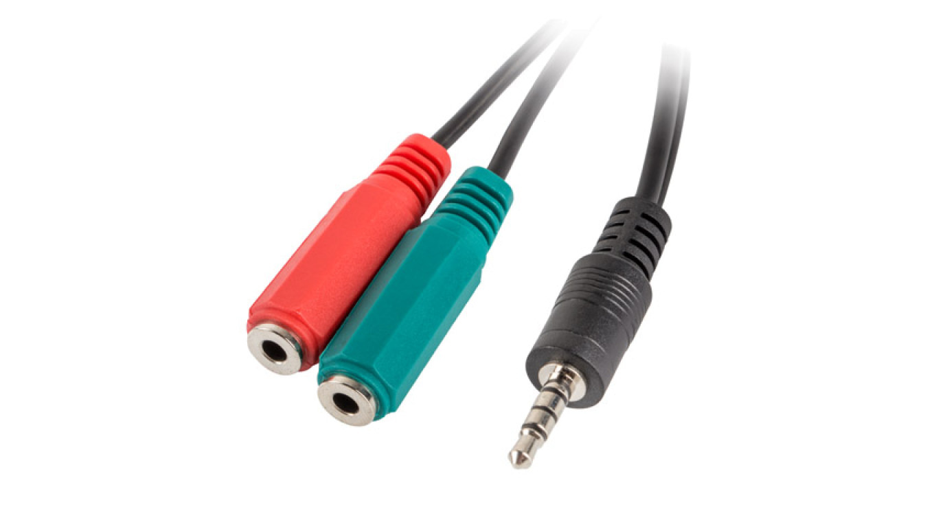 5901969409918 Адаптер mini JACK стерео 4-контактный M - mini JACK F x2 suchawki i 2290₽