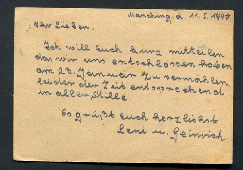 Deutschland - AMG : 12 Pfennig Ganzsachen von 1947 - Manching - gebraucht - Bild 2 von 2