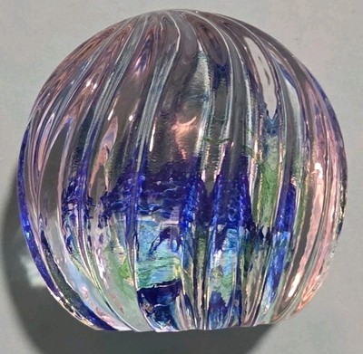 Caithness Optix Scotland Spiral Glass Paperweight Limited Edition Signed Heavy 