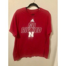 Nebraska CornHuskers Go Big Red Adidas Amplifier T Shirt Mens Size 2XL Red