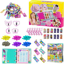 Sticky Rolls Bracelet Kit, 400 Mini Stickers, 1000 Designs, 4 Pendants, 6 Drops