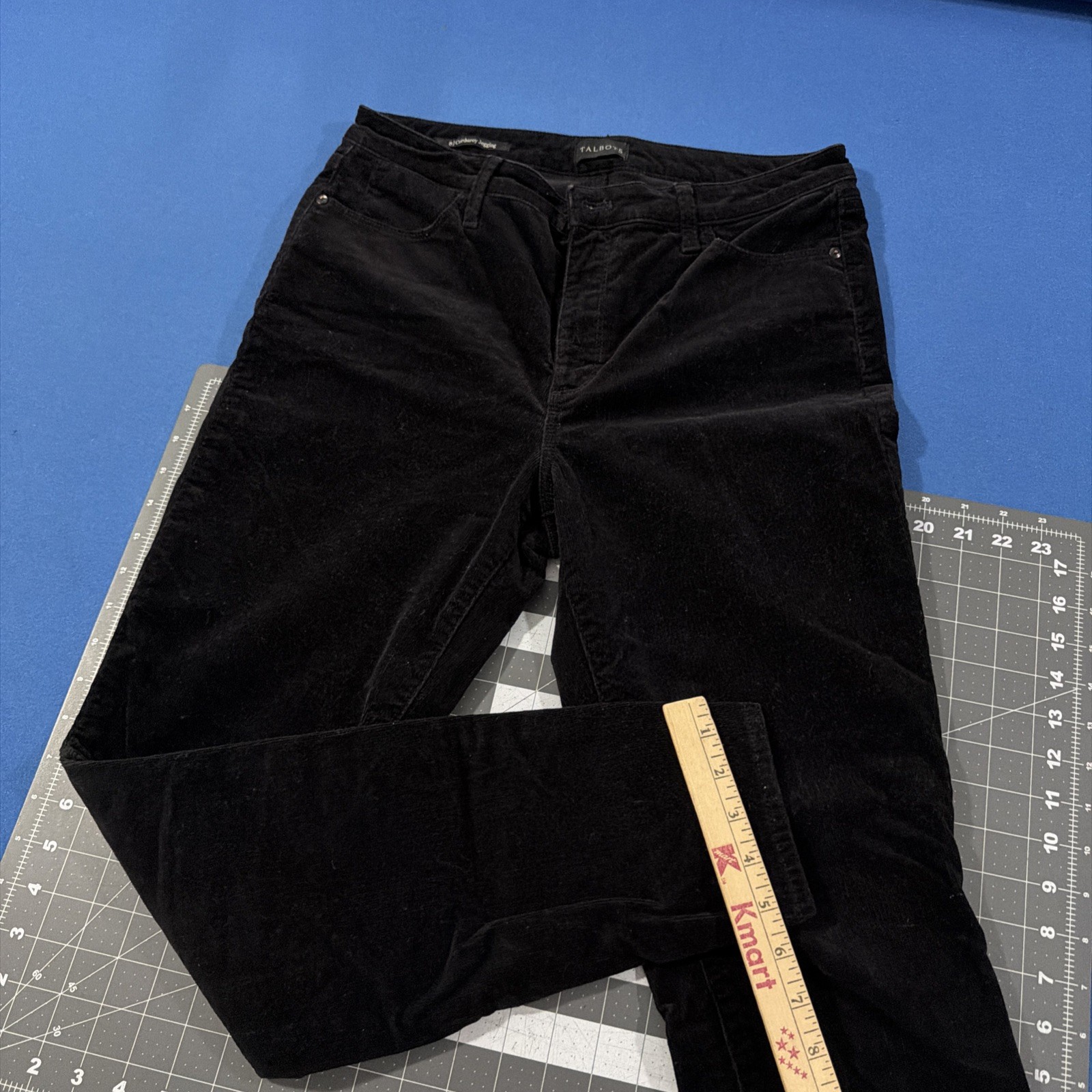 Talbots Corduroy Jeggings Size 8 Black Taper Cotton Stretch Pants