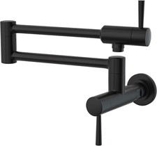 Matte Black Pot Filler Faucet Wall Mount Kitchen Faucet Stainless Steel Stretcha