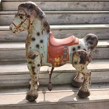 WELLMADE HH G METAL TOY ROLLING RIDING STERING BRONCO HORSE MADE IN ENGLAND 1950