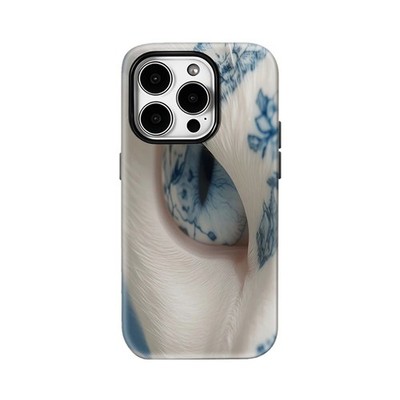 Porcelain Cat Eyes Case for Apple iPhone 17 16 15 14 13 12 11 Pro Max Plus Air