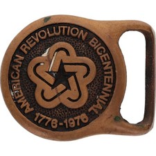 Brass American Revolution Bicentennial 1976 Revolutionary War VTG Belt Buckle
