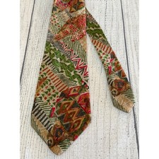 Liberty of London Mens Silk Tie Geometric Abstract Multi Color Made in USA