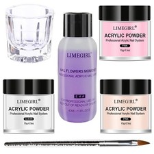 Kit de Polvo y Líquido Acrílico para Uñas 40ml Monómero 45ml Rosa Blanco Transparente Set
