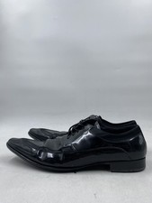 Dolce & Gabbana Black Patent Leather Satin Inlay Dress Shoes Size 9.5 COA
