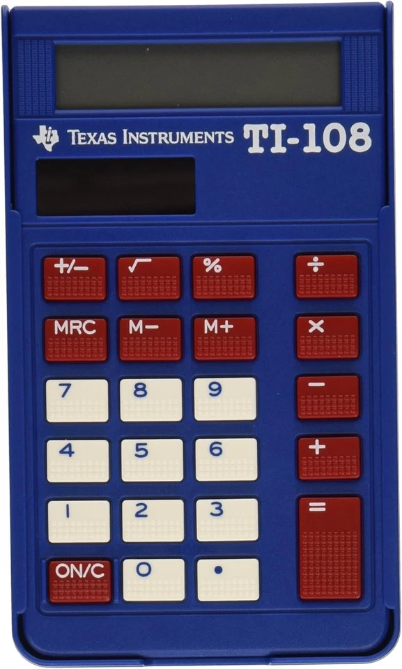 Texas Instruments TI-108 Solar Power Calculator/Teacher’s Kit (set of 10) Blue  - Image 4 of 4