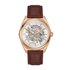 Bulova Brown Leather Strap Automatic Mens Watch 97A175