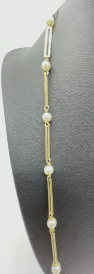 K&L Amerikaner Gold Double Kette mit 18 echten Akoya Perlen Klassiker L 61,5 cm - Bild 2 von 4