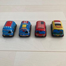 Tin Mini Cars 4-Piece Set Rare Vintage Toy Cars USA