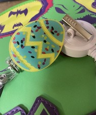 CNA MA Nurse Teacher RN Name Badge Holder Clip Retractable reel EASTER EGG