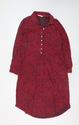 Nomads Damen rot Blumenmuster Baumwolle Shirtkleid Größe 10