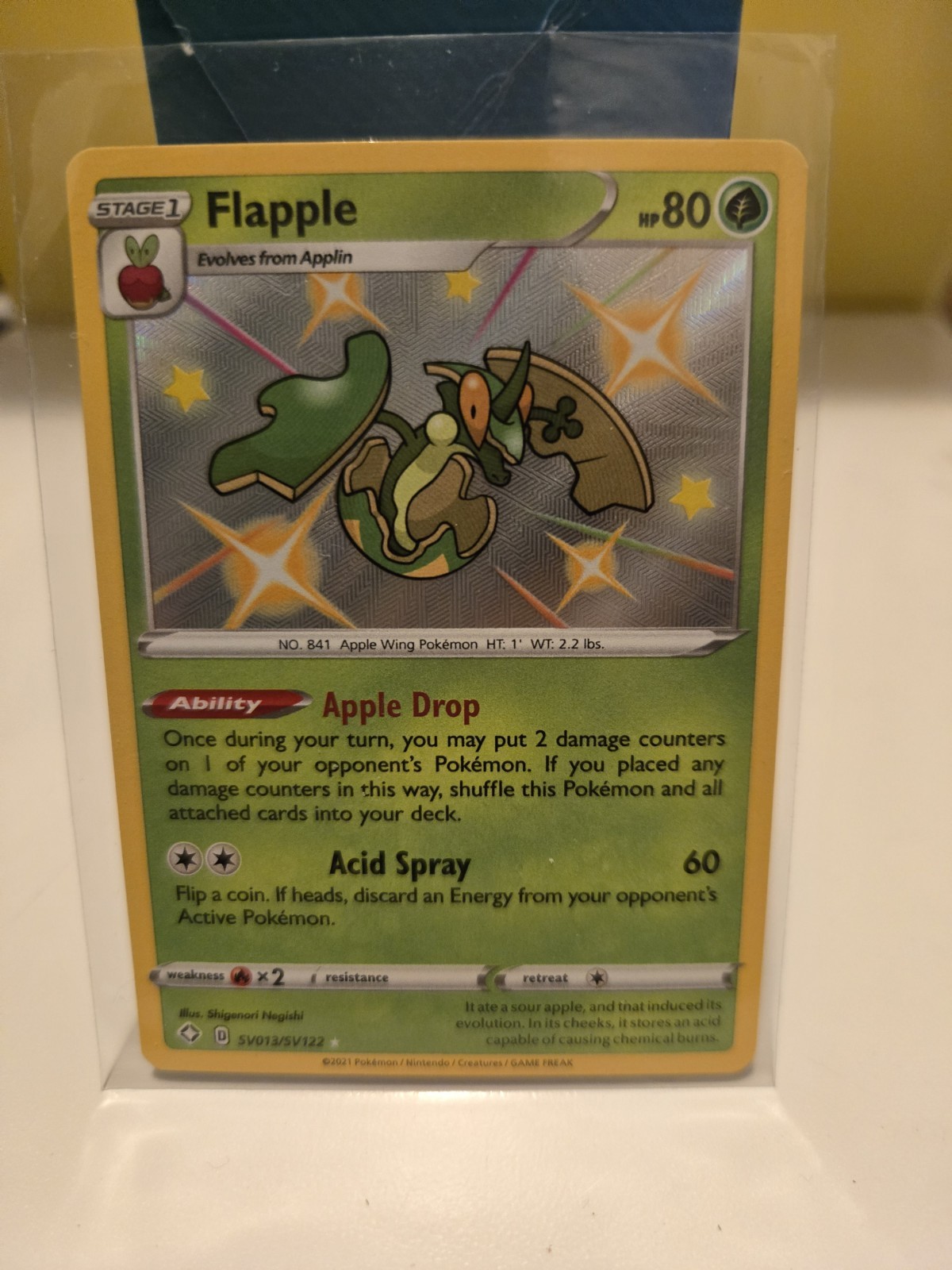 Flapple (SV013/SV122), Shining Fates: Shiny Vault Holo Shiny Holo Rare - NM