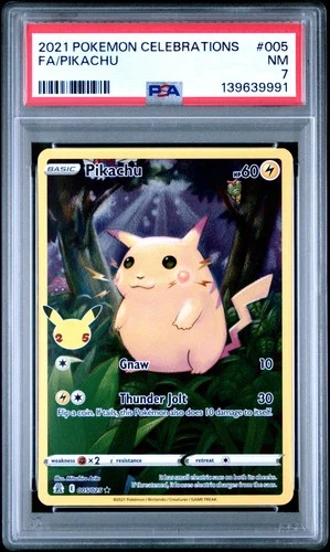 2021 POKEMON CELEBRATIONS #005 FULL ART/PIKACHU PSA 7