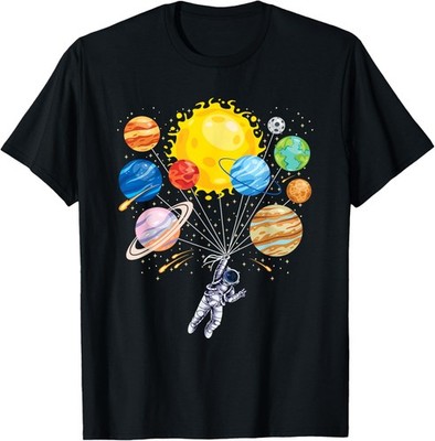 Funny Astronaut Space Balloon Planet Science Solar System T-Shirt
