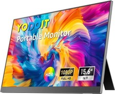 Yodoit Portable Monitor for Laptop, 15.6" 1080 FHD IPS Travel Screen 