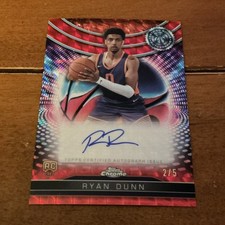 Topps 2024-25 Chrome Certified Rookie Autograph Ryan Dunn #TCRA-RDU 2/5 Suns NBA