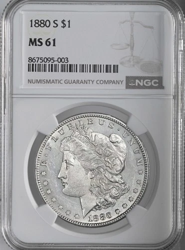 1880-S  $1  MORGAN SILVER DOLLAR  "SAN FRANCISCO MINT"  NGC MS61 #8675095-003