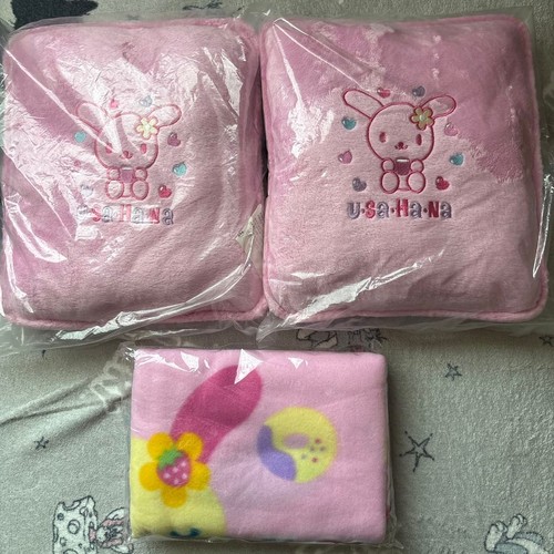 Manta Cojín Sanrio Usahana 2004 Heisei Retro de Japón Sin Usar - Imagen 1 de 8