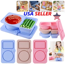 3Pcs 2 Compartment Condiment Containers Leakproof Multi-Function for School Work