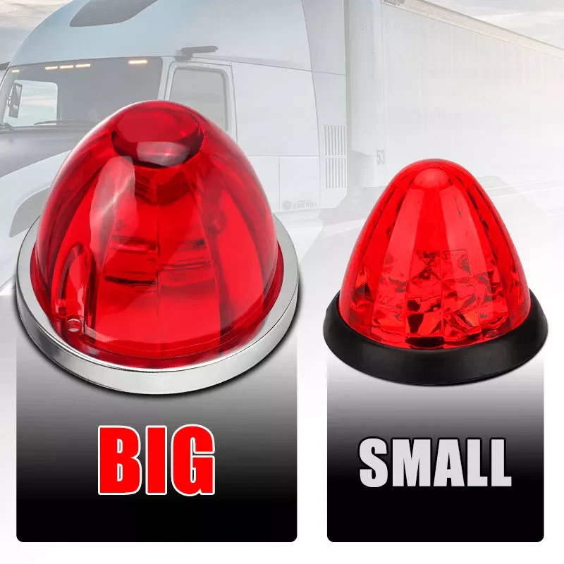 LED Watermelon Lights BIG Side Marker Clearance Brake Turn Signal Truck Trailer - Image 4 of 4