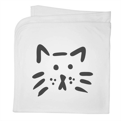 'Cat Face Doodle' Cotton Baby Blanket / Shawl (BY00038660)