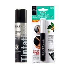 KISS Tintation Root Cover Up Gray Concealer Spray  Mascara Water-Resistant S...