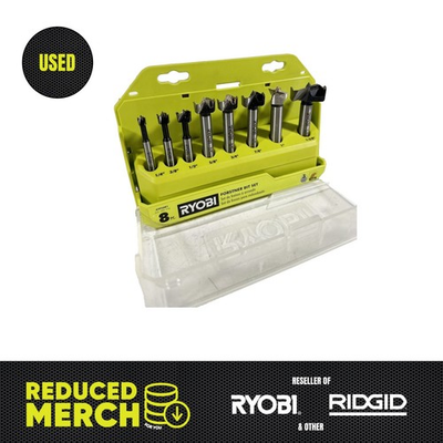 #ad Ryobi 8pc Forstner Bit Set for Woodworking A9FS8R1 Q 4 $29.38