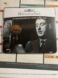 coincard 2 euros de gaulle appel du 18 juin BU